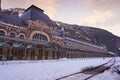 Canfranc train station in Huesca on Pyrenees Spain Royalty Free Stock Photo