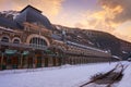 Canfranc train station in Huesca on Pyrenees Spain Royalty Free Stock Photo