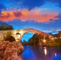 Cangas de Onis roman bridge in Asturias Spain Royalty Free Stock Photo
