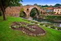 Cangas de Onis roman bridge in Asturias Spain Royalty Free Stock Photo