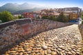 Cangas de Onis roman bridge in Asturias Spain