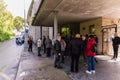 Cangas, Pontevedra, Spain. April, 12Th, 2023. demonstration in front the emergency entrance of the local health centre