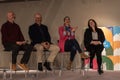 BNG candidates to mayorships of Cangas, Bueu and MoaÃ±a and candidate autonomic president Ana Ponton. Cangas, Spain.