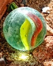 Canica toy cristal ball metra transparent Royalty Free Stock Photo