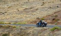 Classic Motorcycle and Sidecar with passenger used to give Island tours of Madeira.