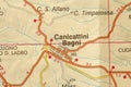 Canicattini Bagni. Map. The islands of Sicily, Italy Royalty Free Stock Photo