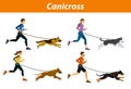 Canicross Outdoor Training with Dogs Royalty Free Stock Photo