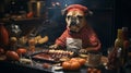 Canine chef cooking in kitchen Royalty Free Stock Photo