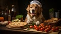 Canine chef cooking in kitchen Royalty Free Stock Photo