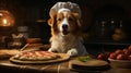 Canine chef cooking in kitchen Royalty Free Stock Photo