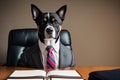 Canine Corporate A Professional Pooch in Business Attire.AI Generated