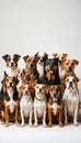 A Canine Crowd: Thirteen Dogs of Various Breeds Posing Together in A Studio Setting Royalty Free Stock Photo