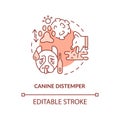 Canine distemper terracotta concept icon Royalty Free Stock Photo