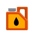 Canister with fuel. Red gas tank. Container with oil. Flammable object Royalty Free Stock Photo