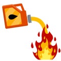 Canister with fuel. Red gas tank. Flammable object. Danger and fire Royalty Free Stock Photo