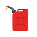 Canister of gasoline with a drop fuel