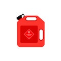 Canister of gasoline flat design vector illustration. Fuel container canister jerrycan. kerosene, diesel, petroleum, petrol Royalty Free Stock Photo