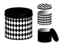 Canister, Harlequin diamond design cans and lids