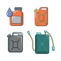 Canister icon set, cartoon style Royalty Free Stock Photo