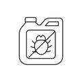 Canister of plant insecticide fertilizers line icon. Chemical fertilization of the soil. Substances used to kill insects Royalty Free Stock Photo