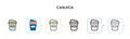 Canjica vector icon in 6 different modern styles. Black, two colored canjica icons designed in filled, outline, line and stroke Royalty Free Stock Photo