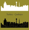 Cankaya, Turkey city silhouette Royalty Free Stock Photo