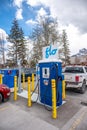 ATCO fast charding station in Canmore Royalty Free Stock Photo
