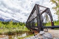 Canmore Engine Bridge Over Bow River Trail in the Canadian Rockies Royalty Free Stock Photo