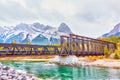 Canmore Engine Bridge Spur Line Trail Over Bow River Royalty Free Stock Photo