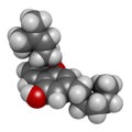 Cannabichromene or CBC cannabinoid molecule. 3D rendering. Atoms are represented as spheres with conventional color coding: Royalty Free Stock Photo