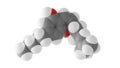 cannabichromene molecule, cannabichrome, molecular structure, isolated 3d model van der Waals