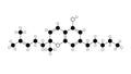 cannabichromene molecule, structural chemical formula, ball-and-stick model, isolated image cannabichrome Royalty Free Stock Photo