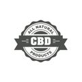 Cannabidiol CBD stamp, cbd oil natural food sign, web seal