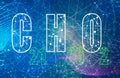 Cannabidiol chemical formula. Concept of medicine and pharmacy