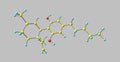 Cannabidiol molecular structure isolated on grey