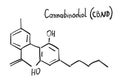Cannabinodiol Molecule Formula Hand Drawn Imitation Icon