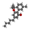 Cannabinol or CBN cannabinoid molecule. 3D rendering. Atoms are represented as spheres with conventional color coding: hydrogen