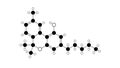 cannabinol molecule, structural chemical formula, ball-and-stick model, isolated image psychoactive cannabinoid