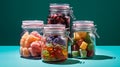 Cannabis edibles in a glass jar