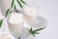 Cannabis hemp milk glasses Royalty Free Stock Photo