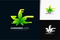 Cannabis logo design with gradient