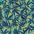 Cannabis sativa leaves seamless pattern