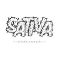 Cannabis sativa smoke effect lettering word silhouette