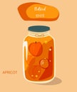 Canned apricot. Compote and jam Royalty Free Stock Photo