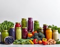 canned cans and fresh vegetables on light background. Healthy nutrition. Royalty Free Stock Photo