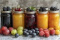 Canned desserts and fruit options Royalty Free Stock Photo