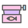 pink pastel canned fish flat
