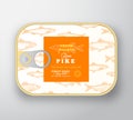 Canned Fish Label Template. Abstract Vector Fish Aluminium Container with Label Cover. Packaging Design. Modern