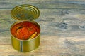 Canned Fish Sprat in Tomato Sauce Royalty Free Stock Photo