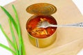 Canned Fish Sprat in Tomato Sauce Royalty Free Stock Photo